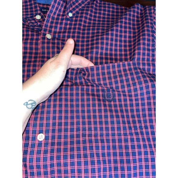 Chaps Mens Plaid Button Down Dress Shirt Size X-Large Tall - Picture 2 of 8